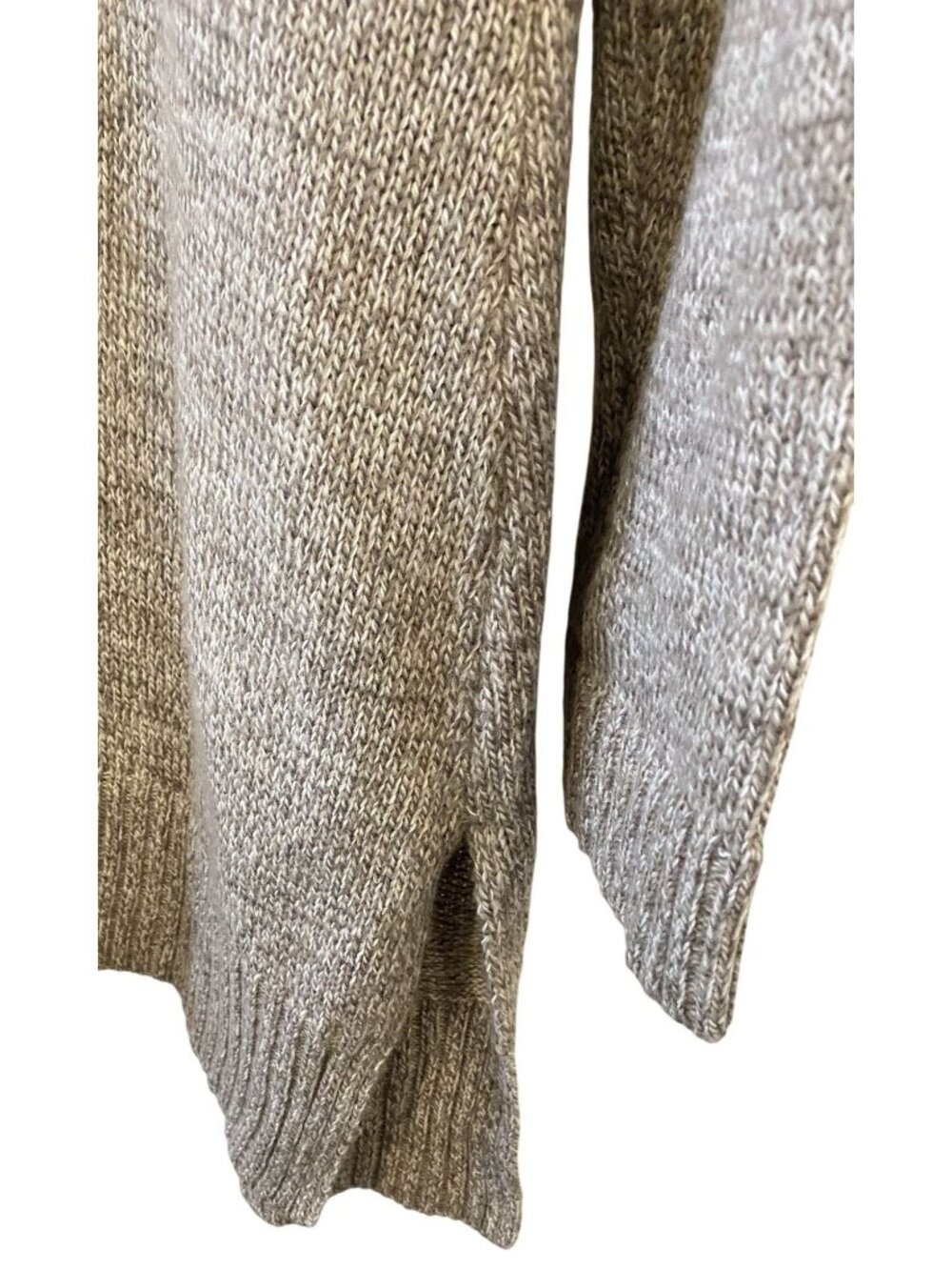 Karen Scott Womens XL Beige Pointelle Open Front Long Cardigan Coastal Lagenlook - Picture 5 of 5